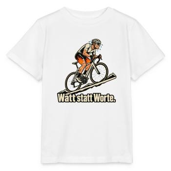 Rennradfahrer Radsport Watt statt Worte - Stanley/Stella Kinder T-Shirt MINI CREATOR  - Weiß - Vorne - Maike (125cm)