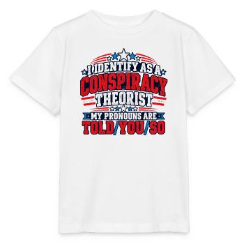 Verschwörungspronomen Satire Tee - Stanley/Stella Kinder T-Shirt MINI CREATOR  - Weiß - Vorne - Maike (125cm)