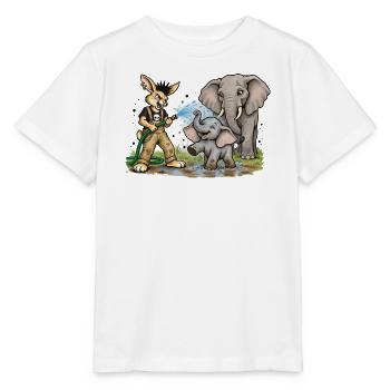 Bunny Punk Tierpfleger — Wasserhelden Elefant  - Stanley/Stella Kinder T-Shirt MINI CREATOR  - Weiß - Vorne - Maike (125cm)