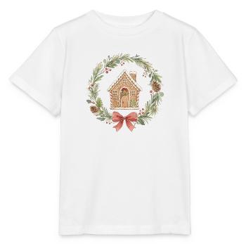 Lebkuchenhaus Weihnachtskranz - Stanley/Stella Kinder T-Shirt MINI CREATOR  - Weiß - Vorne - Maike (125cm)