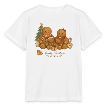 Aquarell Lebkuchen-Familienweihnachten - Stanley/Stella Kinder T-Shirt MINI CREATOR  - Weiß - Vorne - Maike (125cm)