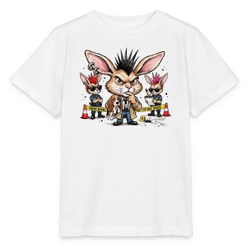 Bunny Punk Ermittler Trio - Stanley/Stella Kinder T-Shirt MINI CREATOR  - Weiß - Vorne - Maike (125cm)