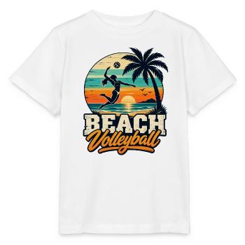 Beachvolleyball Sunset – Retro Beach Vibes - Stanley/Stella Kinder T-Shirt MINI CREATOR  - Weiß - Vorne - Maike (125cm)