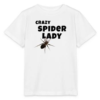 Crazy Spider Lady - Spinnen Liebhaberin - Stanley/Stella Kinder T-Shirt MINI CREATOR  - Weiß - Vorne - Maike (125cm)