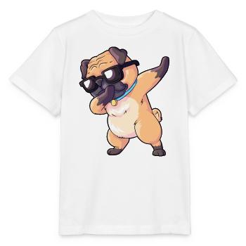 Mops Dab - Stanley/Stella Kinder T-Shirt MINI CREATOR  - Weiß - Vorne - Maike (125cm)