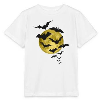 Fledermäuse und Gelber Mond - Stanley/Stella Kinder T-Shirt MINI CREATOR  - Weiß - Vorne - Maike (125cm)