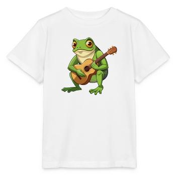 Froschkröte spielt akustische Gitarre - Stanley/Stella Kinder T-Shirt MINI CREATOR  - Weiß - Vorne - Maike (125cm)