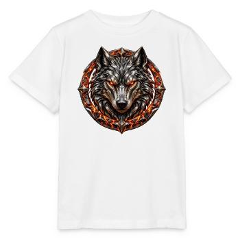 Molten Steel Wolf - Stanley/Stella Kinder T-Shirt MINI CREATOR  - Weiß - Vorne - Maike (125cm)