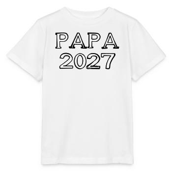 Papa 2027 Schriftzug handgezeichnet - Stanley/Stella Kinder T-Shirt MINI CREATOR  - Weiß - Vorne - Maike (125cm)