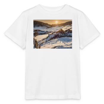 Sonnenaufgang in der Winterlandschaft - Stanley/Stella Kinder T-Shirt MINI CREATOR  - Weiß - Vorne - Maike (125cm)
