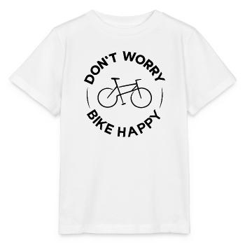 Don't Worry Bike Happy – Fahrradliebe & Radsport - Stanley/Stella Kinder T-Shirt MINI CREATOR  - Weiß - Vorne - Maike (125cm)