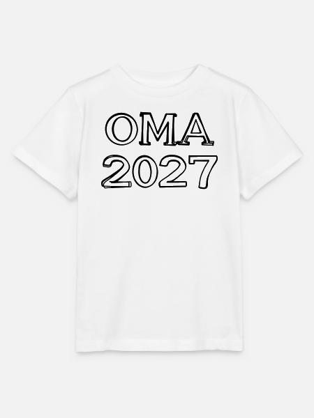 Oma 2027 Schriftzug handgezeichnet - Stanley/Stella Kinder T-Shirt MINI CREATOR - Weiß