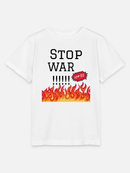 Stop War Flames Protest-Design - Stanley/Stella Kinder T-Shirt MINI CREATOR - Weiß