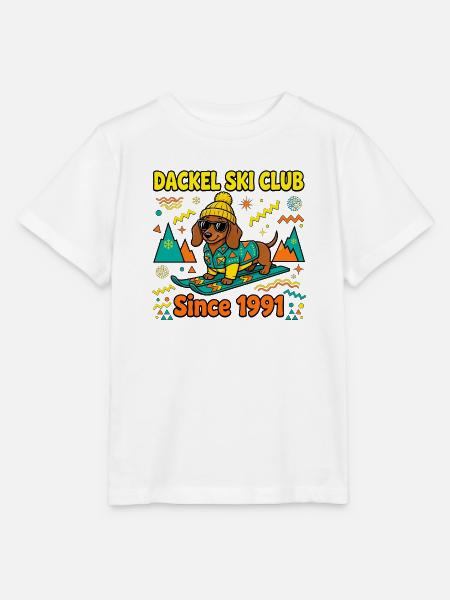 Dackel Ski Club Since 1991 Retro Shirt - Stanley/Stella Kinder T-Shirt MINI CREATOR  - Weiß