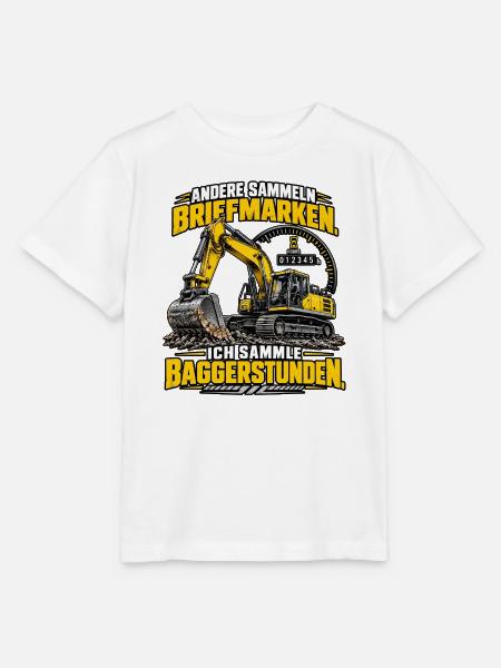 Baggerstunden – Lustiger Spruch für Baggerfahrer - Stanley/Stella Kinder T-Shirt MINI CREATOR  - Weiß