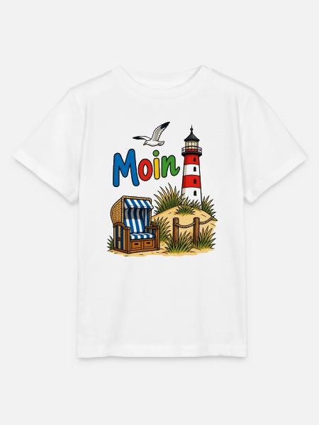 EG Moin I Strandkorb I Leuchtturm I Möwe I Urlaub - Stanley/Stella Kinder T-Shirt MINI CREATOR - Weiß