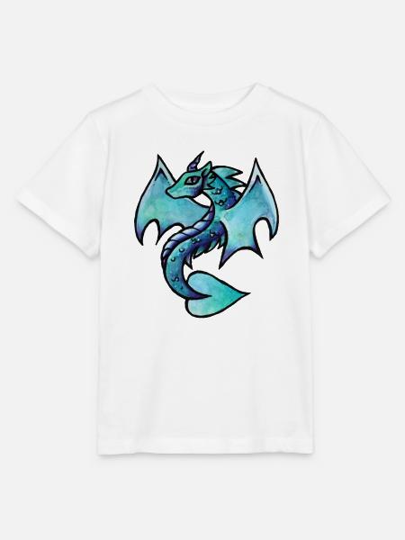 Aquarell-Skizze von Azurdrachen - Stanley/Stella Kinder T-Shirt MINI CREATOR  - Weiß