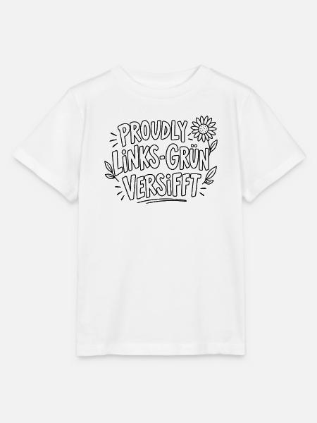 Proudly Links-Grün Versifft – Statement - Stanley/Stella Kinder T-Shirt MINI CREATOR  - Weiß