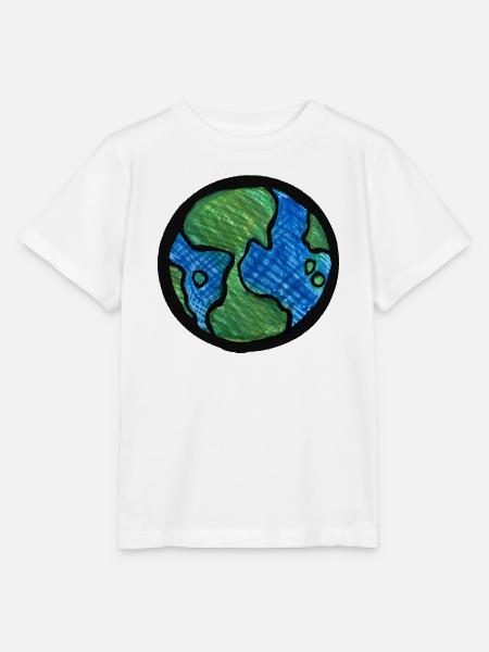 Earth Globe Aquarell - Stanley/Stella Kinder T-Shirt MINI CREATOR - Weiß