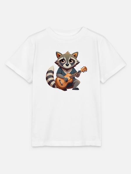 Waschbär spielt Gitarre - Stanley/Stella Kinder T-Shirt MINI CREATOR - Weiß