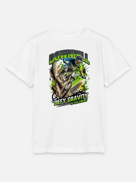 Bergabfahrt: Schlag die Schwerkraft - Stanley/Stella Kinder T-Shirt MINI CREATOR - Weiß