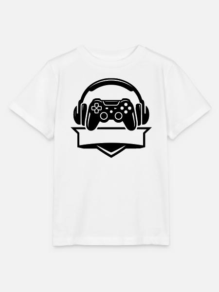 Gamer Headset Banner Logo - Stanley/Stella Kinder T-Shirt MINI CREATOR - Weiß