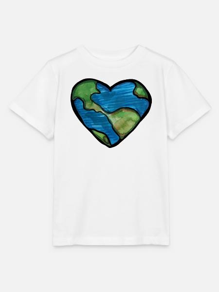 Weltherzkarte Aquarell - Stanley/Stella Kinder T-Shirt MINI CREATOR - Weiß