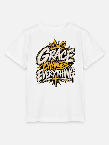 Grace Changes Everything Graffiti - Stanley/Stella Kinder T-Shirt MINI CREATOR  - Weiß