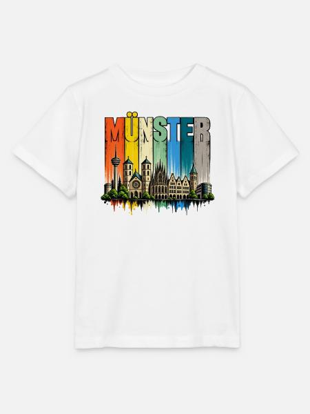 Münster Skyline Regenbogen - Stanley/Stella Kinder T-Shirt MINI CREATOR  - Weiß