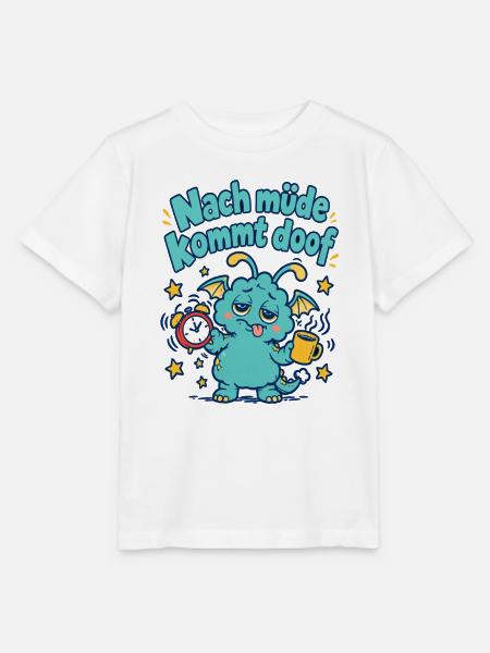 Nach müde kommt doof. Kleines Monster - Stanley/Stella Kinder T-Shirt MINI CREATOR - Weiß