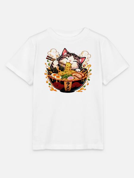 Süße Ramen-Katze – Kawaii Nudel-Liebe - Stanley/Stella Kinder T-Shirt MINI CREATOR  - Weiß