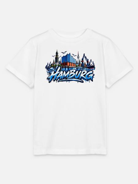 Hamburg Skyline Graffiti - Stanley/Stella Kinder T-Shirt MINI CREATOR  - Weiß