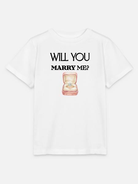 Heiratsantrag Verlobungsring süße Geschenkidee - Stanley/Stella Kinder T-Shirt MINI CREATOR - Weiß