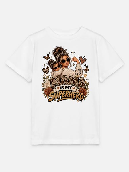 Mama-Heldin Leopardenduo - Stanley/Stella Kinder T-Shirt MINI CREATOR - Weiß
