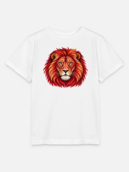 Majestätischer rot-goldener Löwe - Stanley/Stella Kinder T-Shirt MINI CREATOR - Weiß