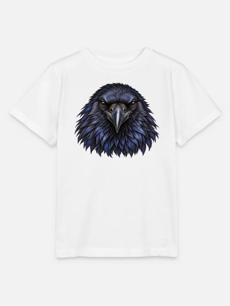 Blauer und Schwarzer Krähenkopf - Stanley/Stella Kinder T-Shirt MINI CREATOR  - Weiß