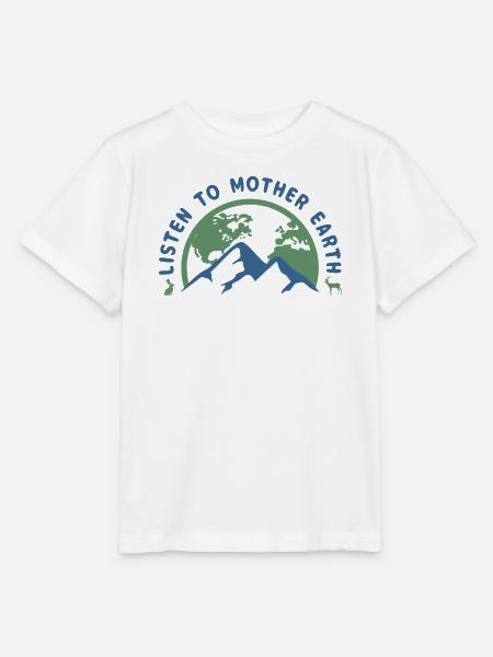 Listen To Mother Earth - Stanley/Stella Kinder T-Shirt MINI CREATOR  - Weiß