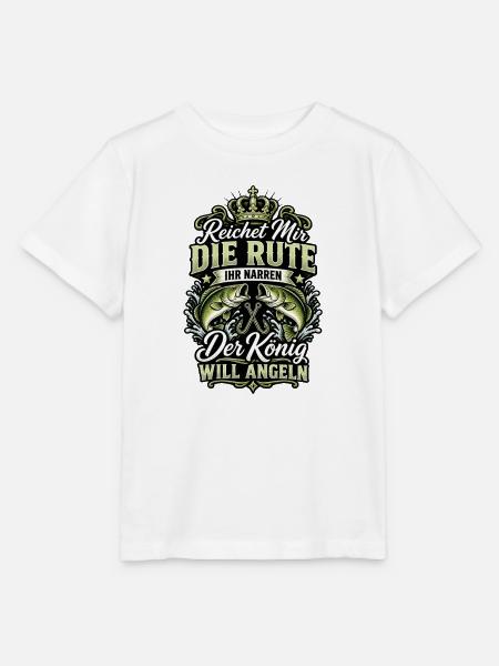 Der König Will Angeln Fischmotiv - Stanley/Stella Kinder T-Shirt MINI CREATOR  - Weiß