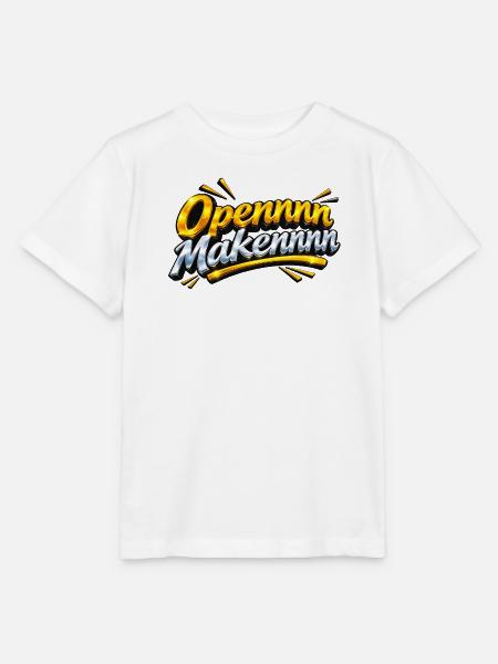 Openmm Make nn Metal Shine - Stanley/Stella Kinder T-Shirt MINI CREATOR - Weiß