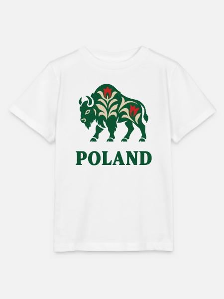 Polnische Bison-Volkskunst Polen Souvenir - Stanley/Stella Kinder T-Shirt MINI CREATOR - Weiß