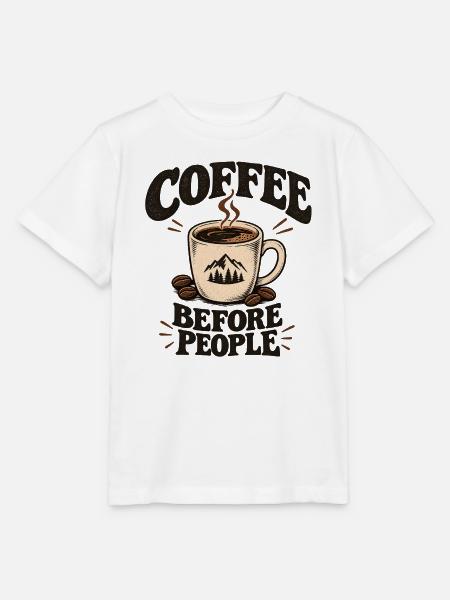 Kaffee vor Menschen - Stanley/Stella Kinder T-Shirt MINI CREATOR - Weiß