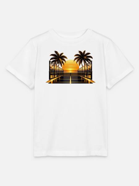 Sonnenuntergang am Palmendeck - Stanley/Stella Kinder T-Shirt MINI CREATOR  - Weiß