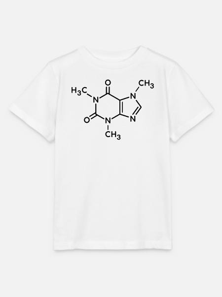 Koffeinmolekül C8H10N4O2 Linien-Symbol - Stanley/Stella Kinder T-Shirt MINI CREATOR  - Weiß