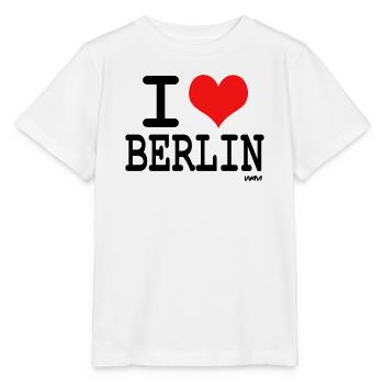 I love Berlin - couleurs personnalisables - T-shirt bio MINI CREATOR Stanley/Stella Enfant - blanc - Devant - Maike (125cm)