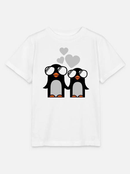 penguins fallen in love - pinguine - Stanley/Stella Kinder T-Shirt MINI CREATOR - Weiß