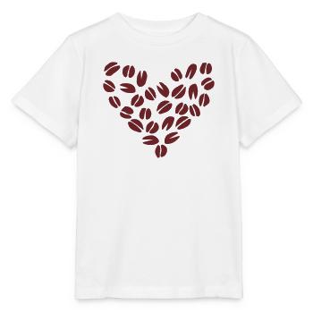 Kaffeebohne Herz - Stanley/Stella Kinder T-Shirt MINI CREATOR  - Weiß - Vorne - Maike (125cm)
