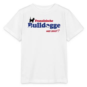 Französische Bulldogge Logo - Stanley/Stella Kinder T-Shirt MINI CREATOR  - Weiß - Vorne - Maike (125cm)