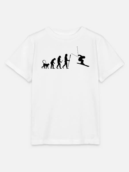 Skifahrer Evolution - Stanley/Stella Kinder T-Shirt MINI CREATOR - Weiß