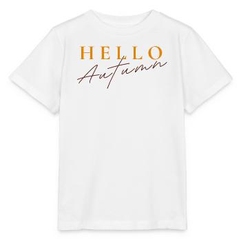 Bonjour Autumn | Dicton de l’automne moderne - T-shirt bio MINI CREATOR Stanley/Stella Enfant - blanc - Devant - Maike (125cm)