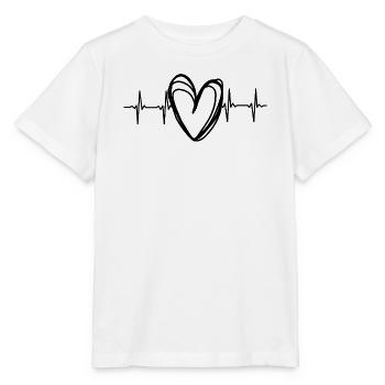 Scribble Herz EKG Herzschlag - Stanley/Stella Kinder T-Shirt MINI CREATOR  - Weiß - Vorne - Maike (125cm)